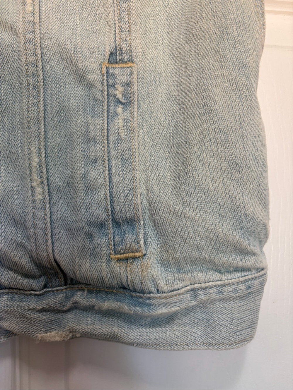 Abercrombie & Fitch Light Blue Distressed Denim Vest M - Picture 8 of 16